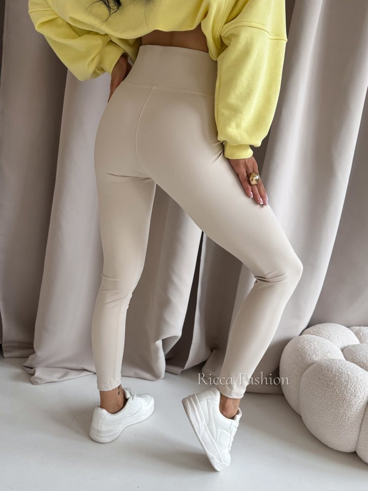Legginsy z lycry SILK, nude