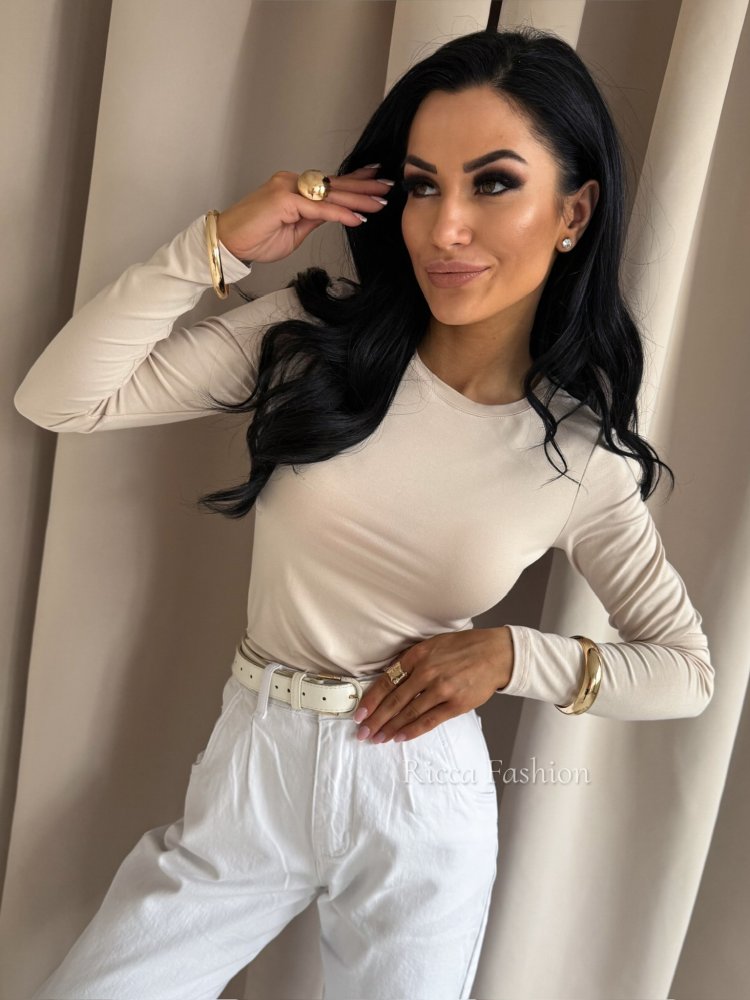 Bluzka z wiskozy RENNI, nude