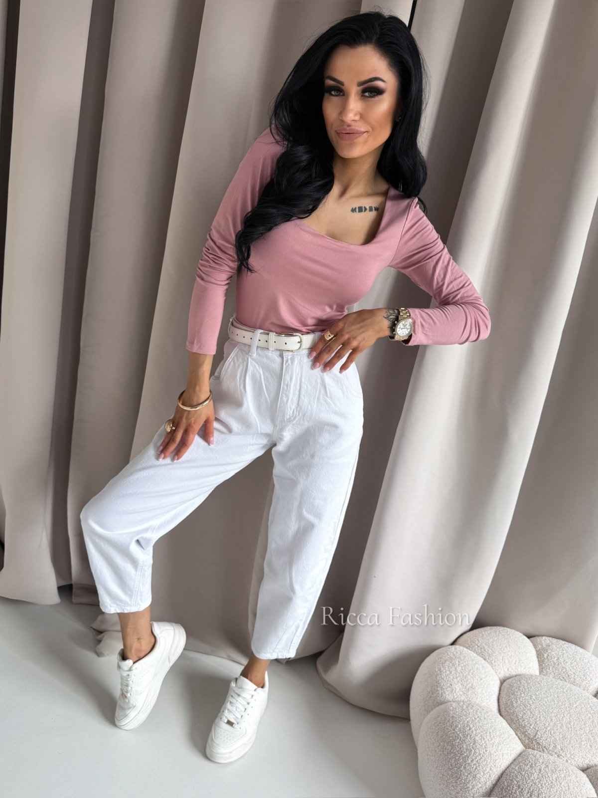 Bluzka basic VIKA, powder