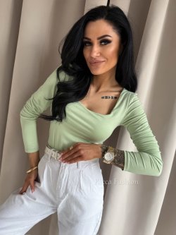 Bluzka basic VIKA, pistachio