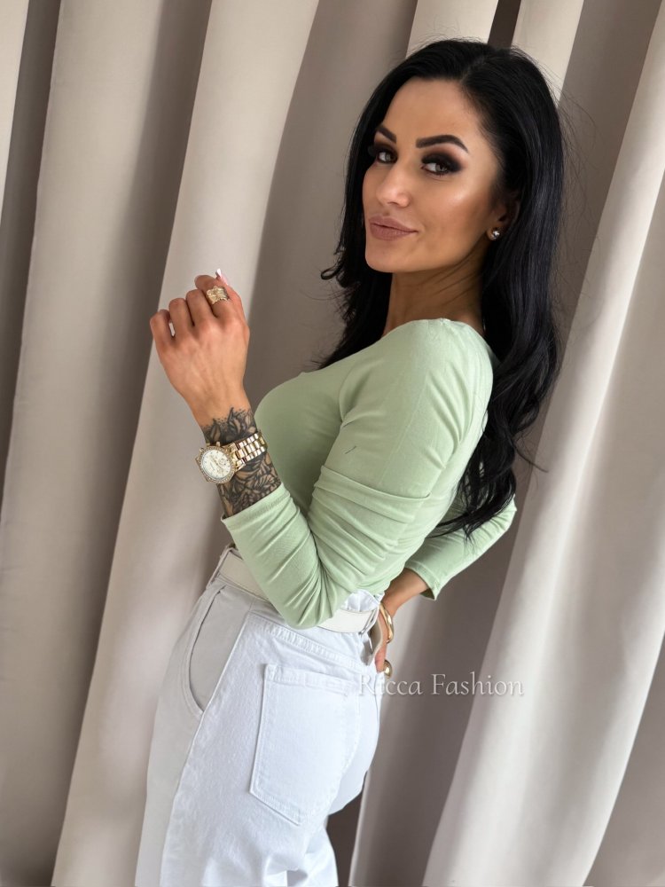 Bluzka basic VIKA, pistachio