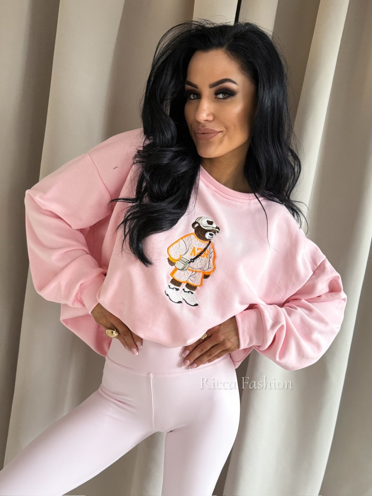 Bluza bawełniana TEDDY, light pink