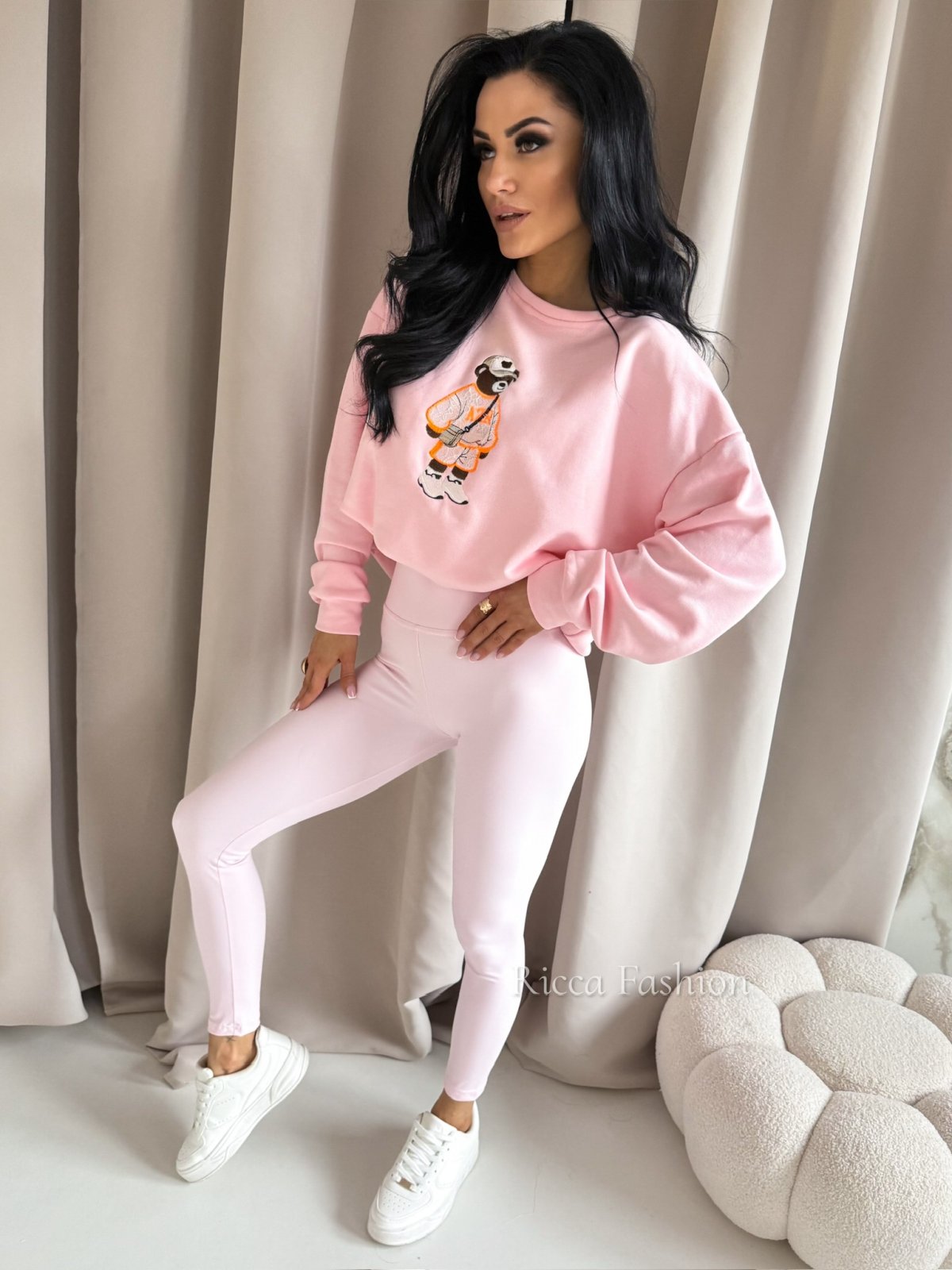 Bluza bawełniana TEDDY, light pink