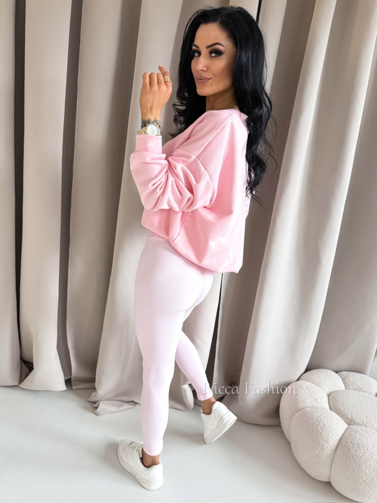 Bluza bawełniana TEDDY, light pink