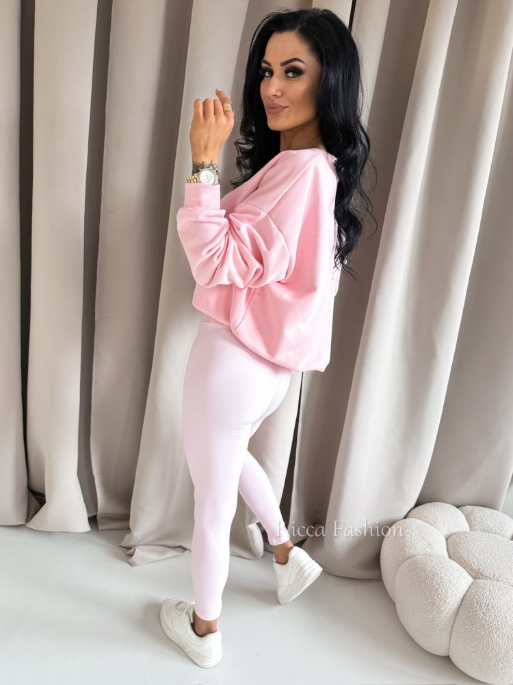 Bluza bawełniana TEDDY, light pink
