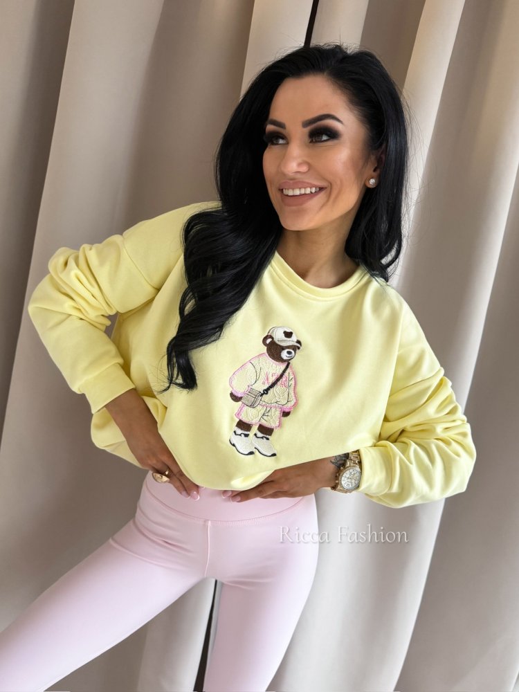 Bluza bawełniana TEDDY, banana