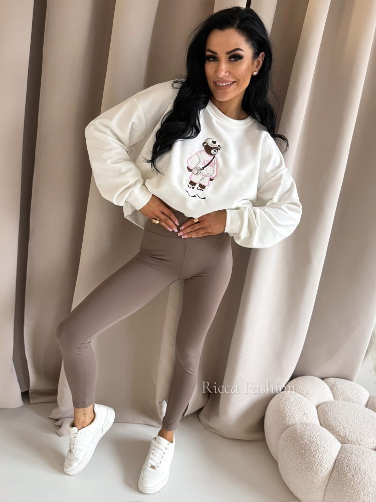 Bluza bawełniana TEDDY, ecru