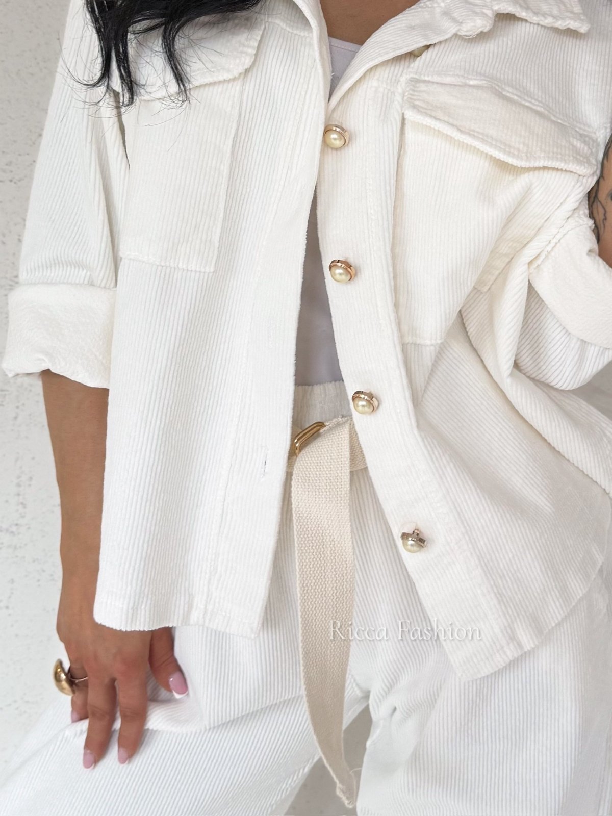 Katana sztruksowa BERGAMO, ecru