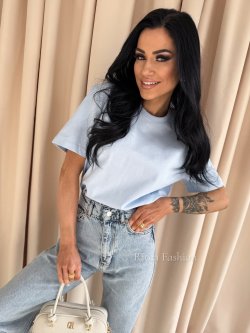 T-shirt bawełniany LUMINO, baby blue