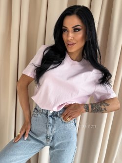 T-shirt bawełniany LUMINO, lila pink