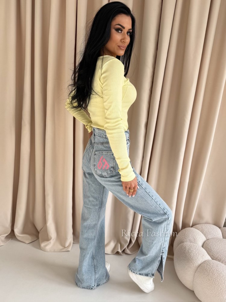 Bluzka prążkowana AMELINE, banana