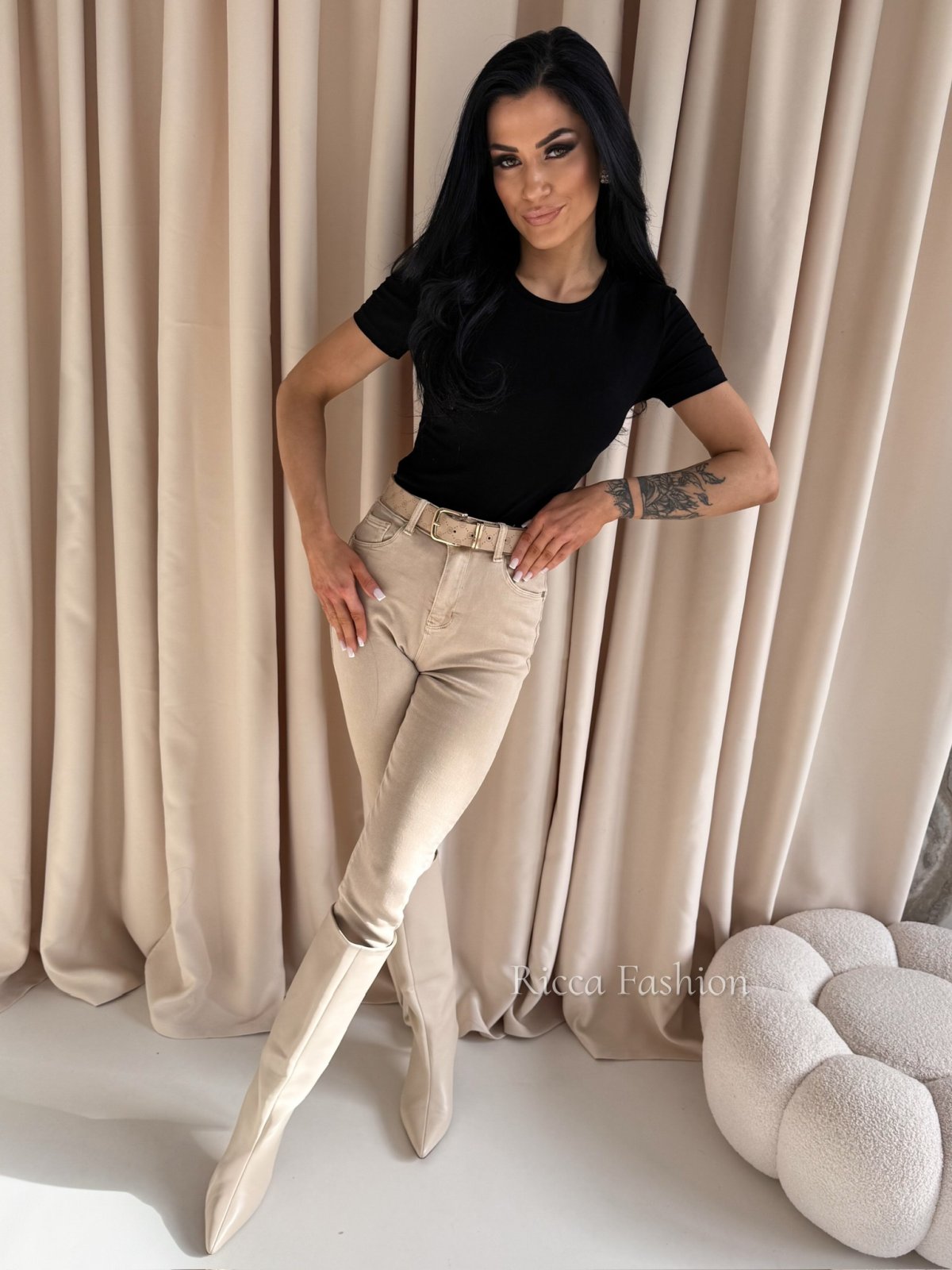 T-shirt bawełniany MATILDE, black