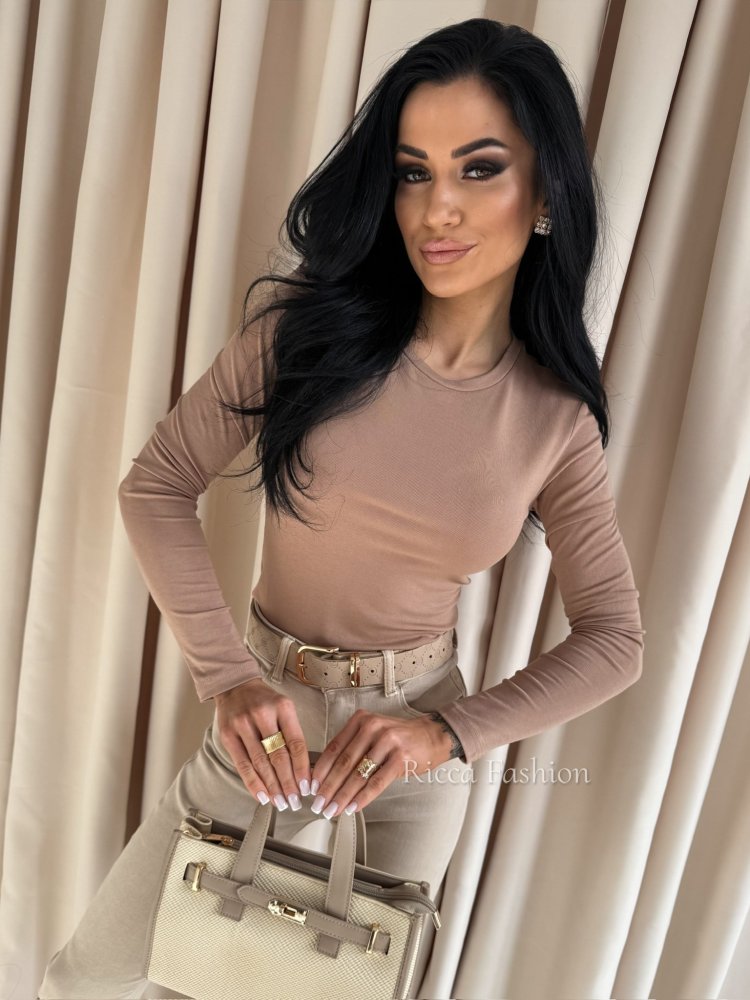 Bluzka z bawełny AURORI, carmel