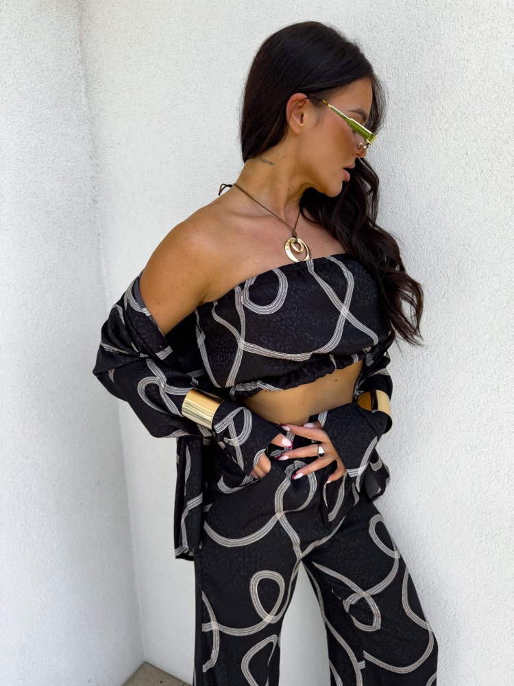 Komplet LAURENT, print czarny