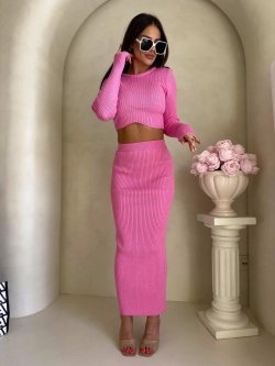 Komplet MELBOURNE, różowy