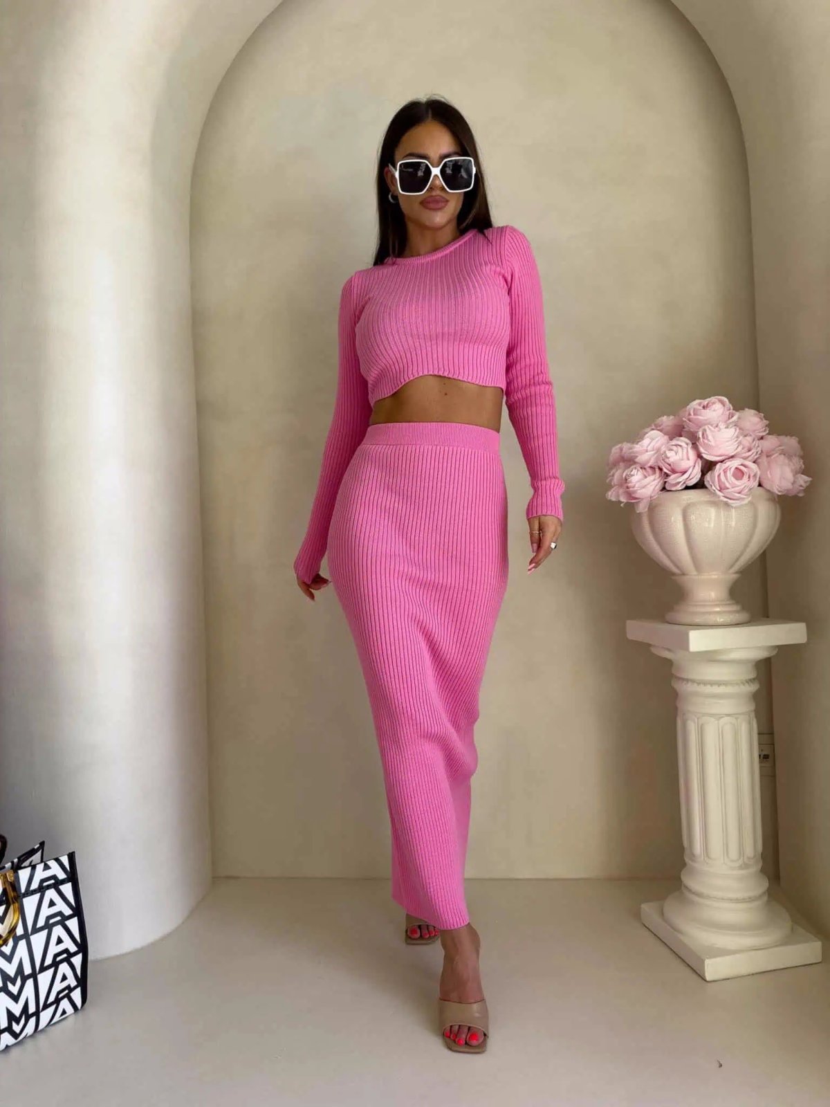 Komplet MELBOURNE, różowy