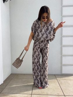 Komplet LUXE print, ornament/kawowy