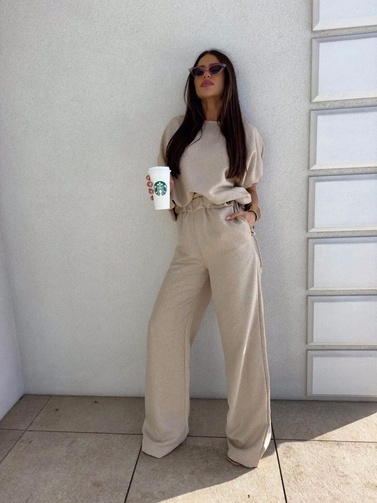 Komplet LUXE, beżowy