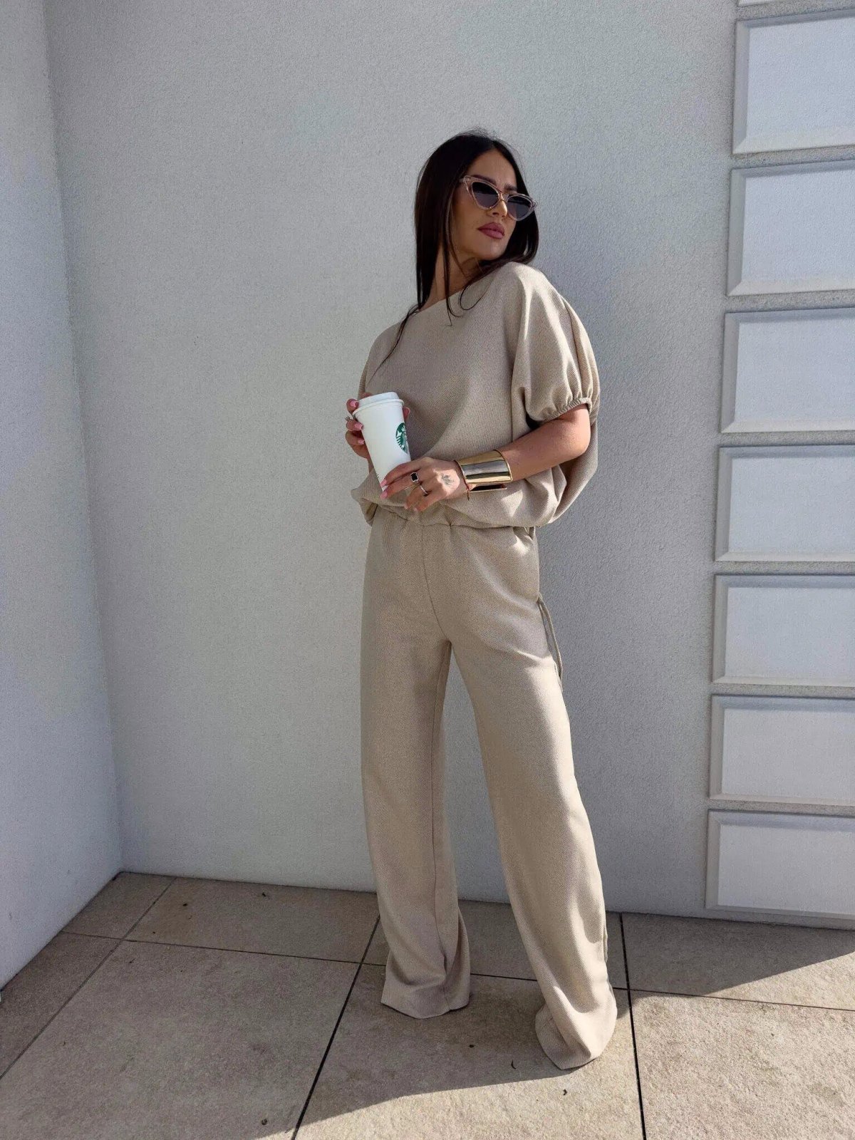 Komplet LUXE, beżowy