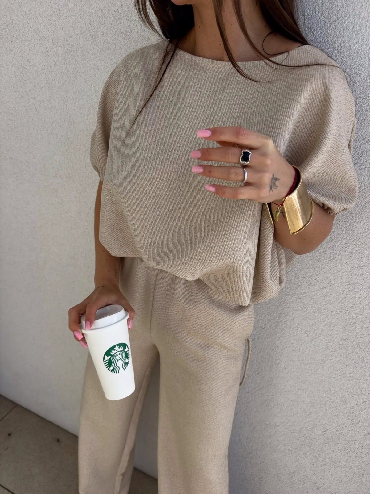 Komplet LUXE, beżowy