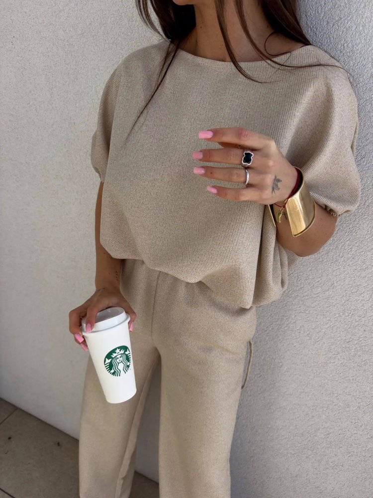 Komplet LUXE, beżowy