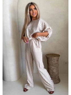 Komplet LUXE, paski/beż