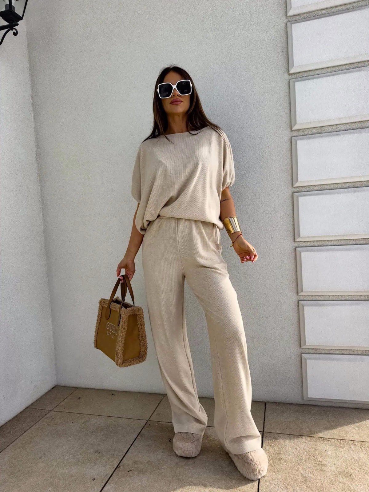 Komplet LUXE, jasny beż