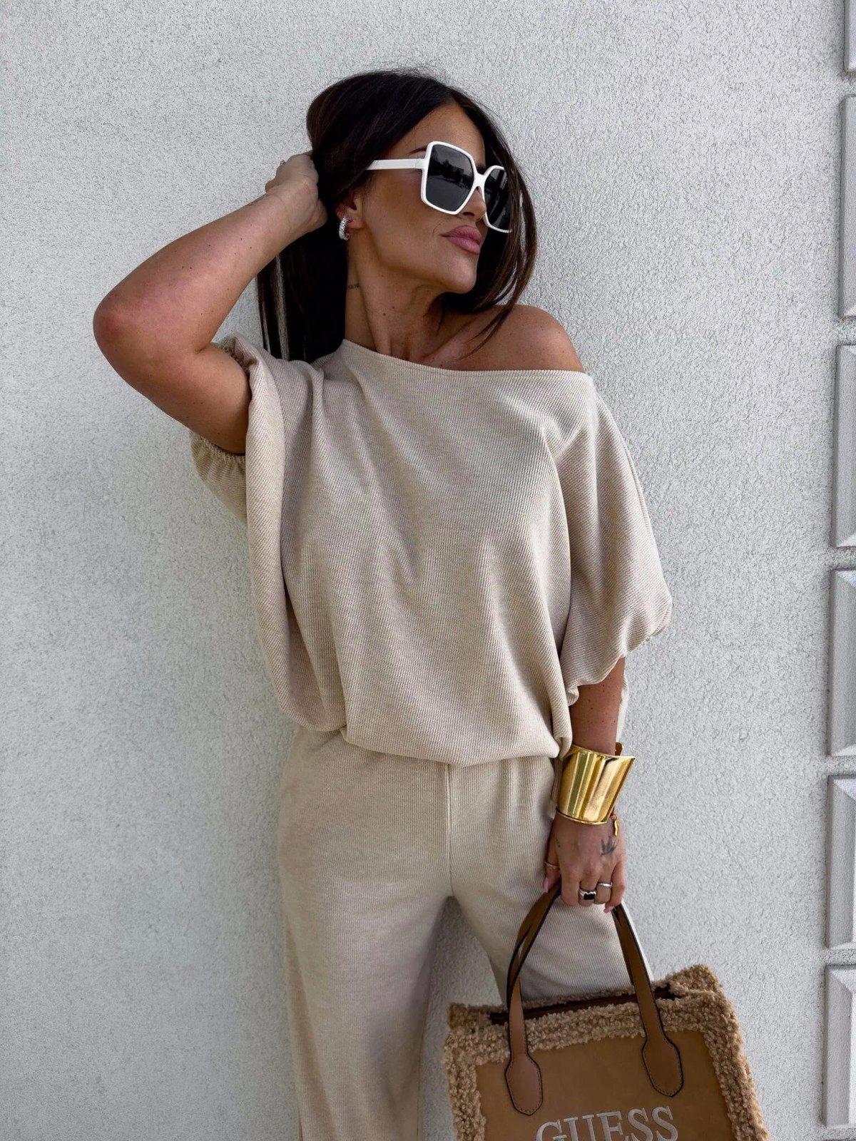 Komplet LUXE, jasny beż