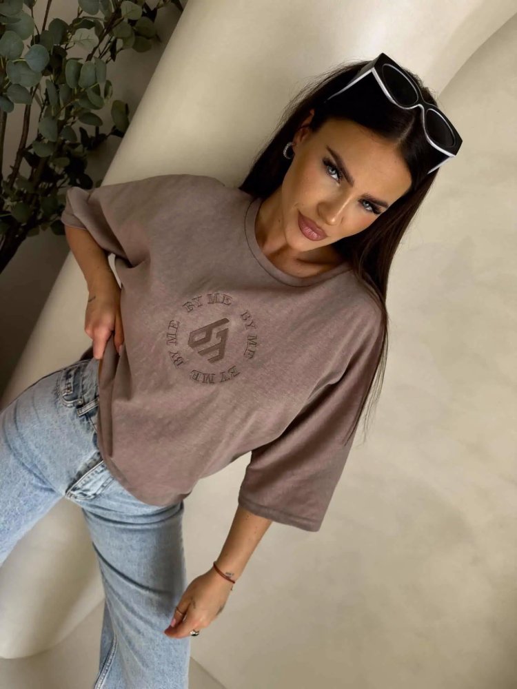 T-shirt NIRVANA, ciemny beż