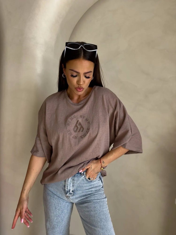 T-shirt NIRVANA, ciemny beż