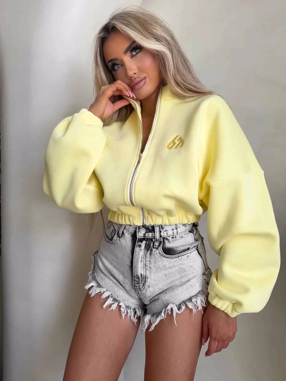 Bluza dresowa BESTIE, cytrynowa