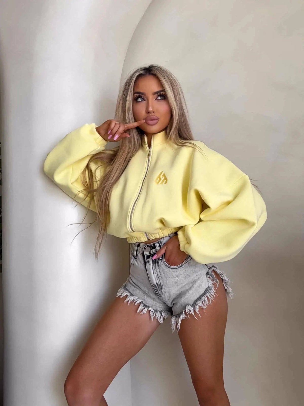 Bluza dresowa BESTIE, cytrynowa