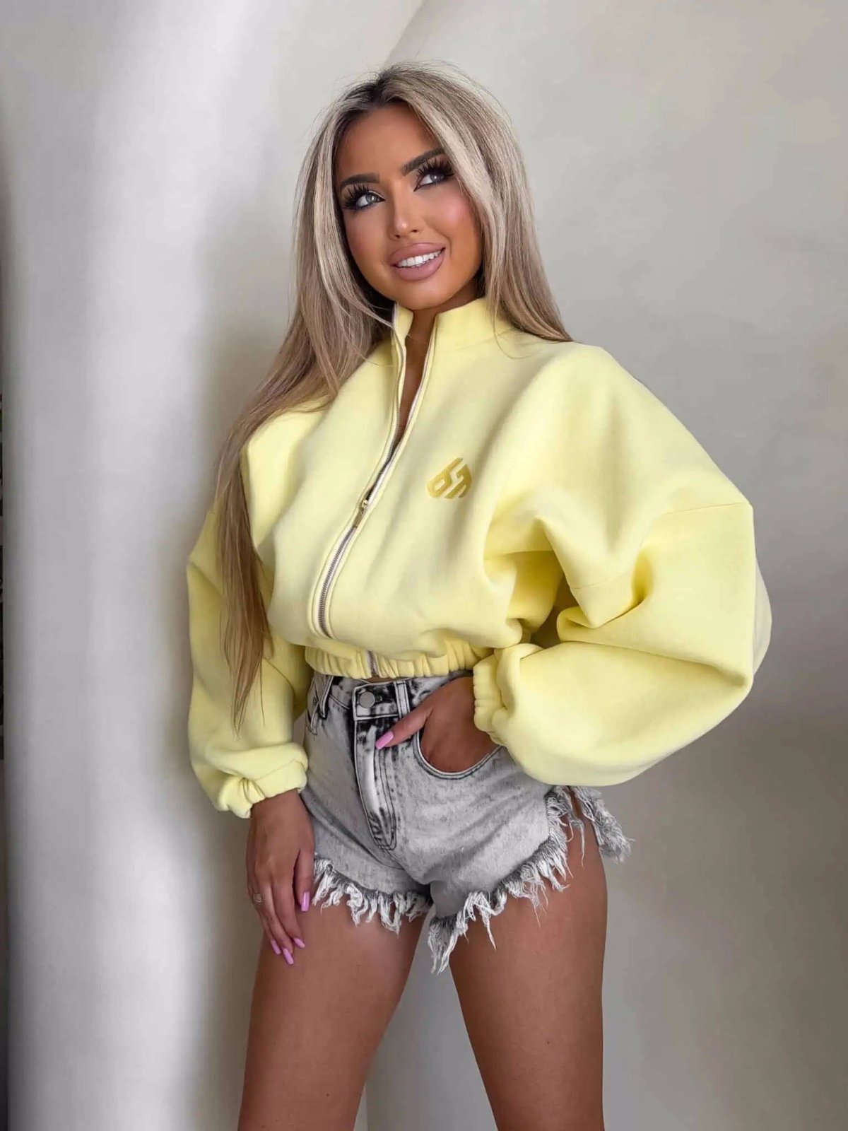 Bluza dresowa BESTIE, cytrynowa