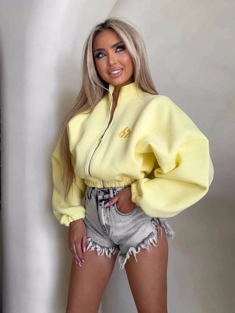 Bluza dresowa BESTIE, cytrynowa