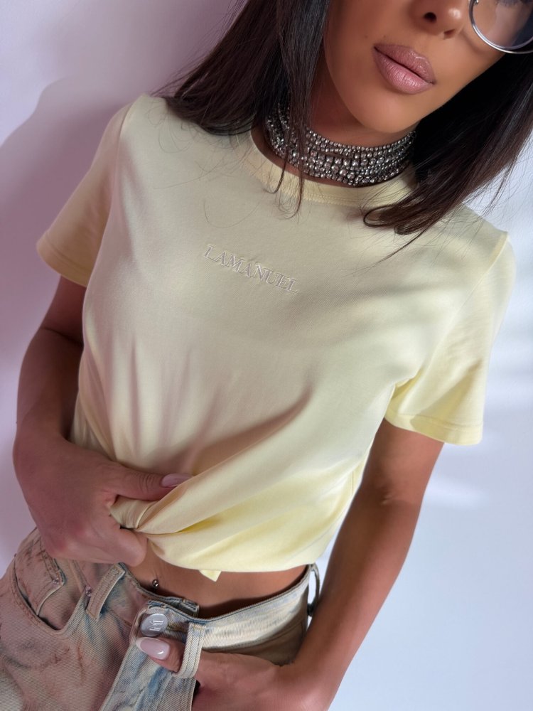 T-shirt SASSY, cytryna