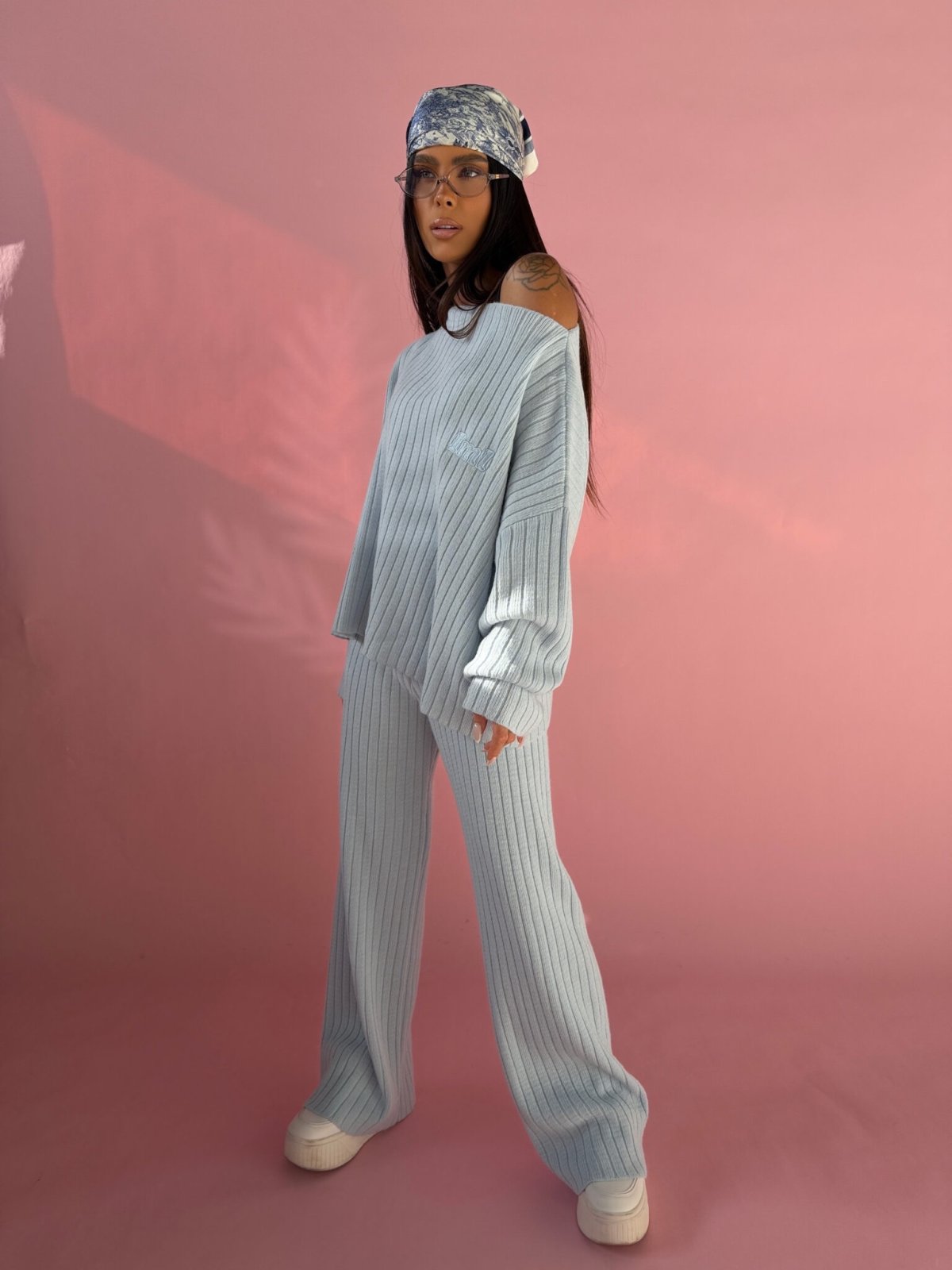 Komplet dzianinowy SWEETS, błękit