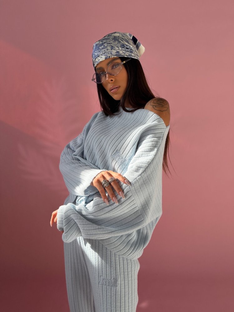 Komplet dzianinowy SWEETS, błękit