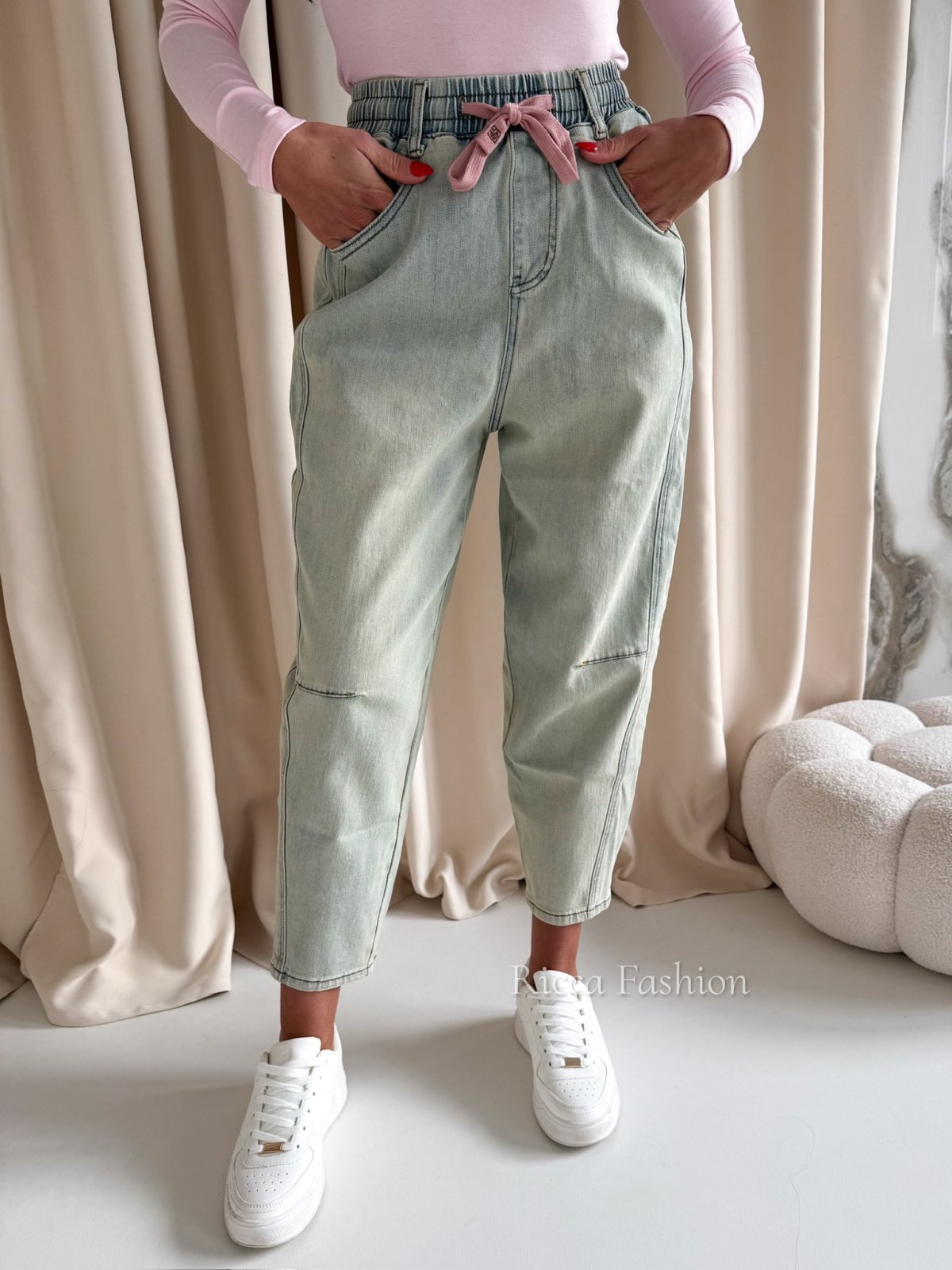 Spodnie balloon BRUNO, green/blue