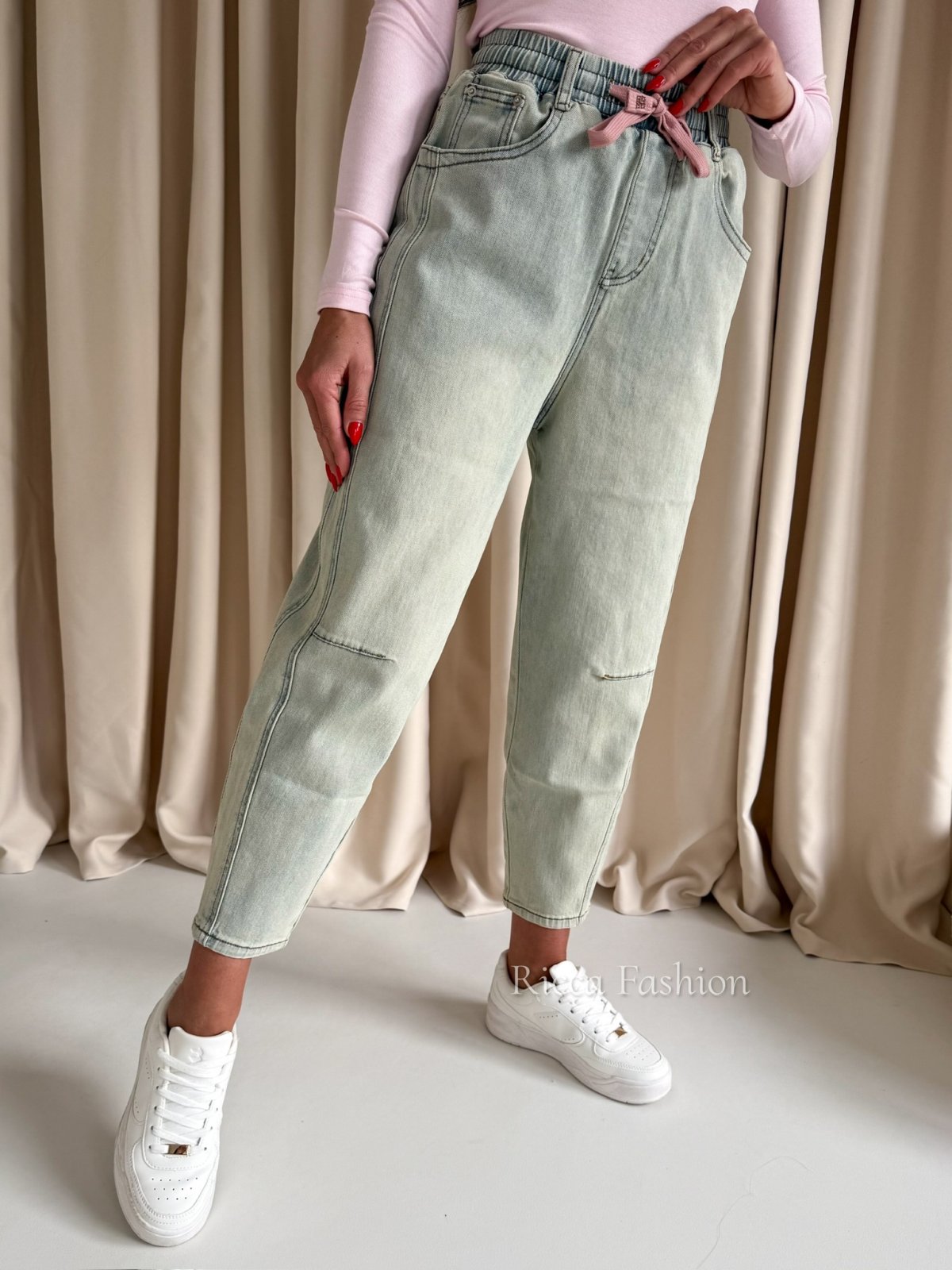 Spodnie balloon BRUNO, green/blue