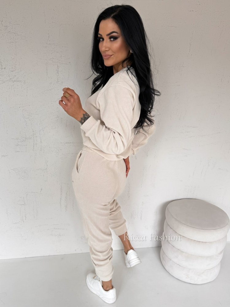 Komplet z wiskozą STAY WITH ME, beige