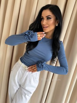 Bluzka z wiskozą premium ROSINA, denim blue