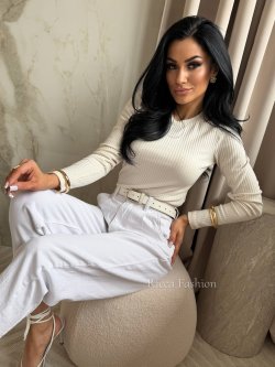 Bluzka bawełniana IMAGINE, nude