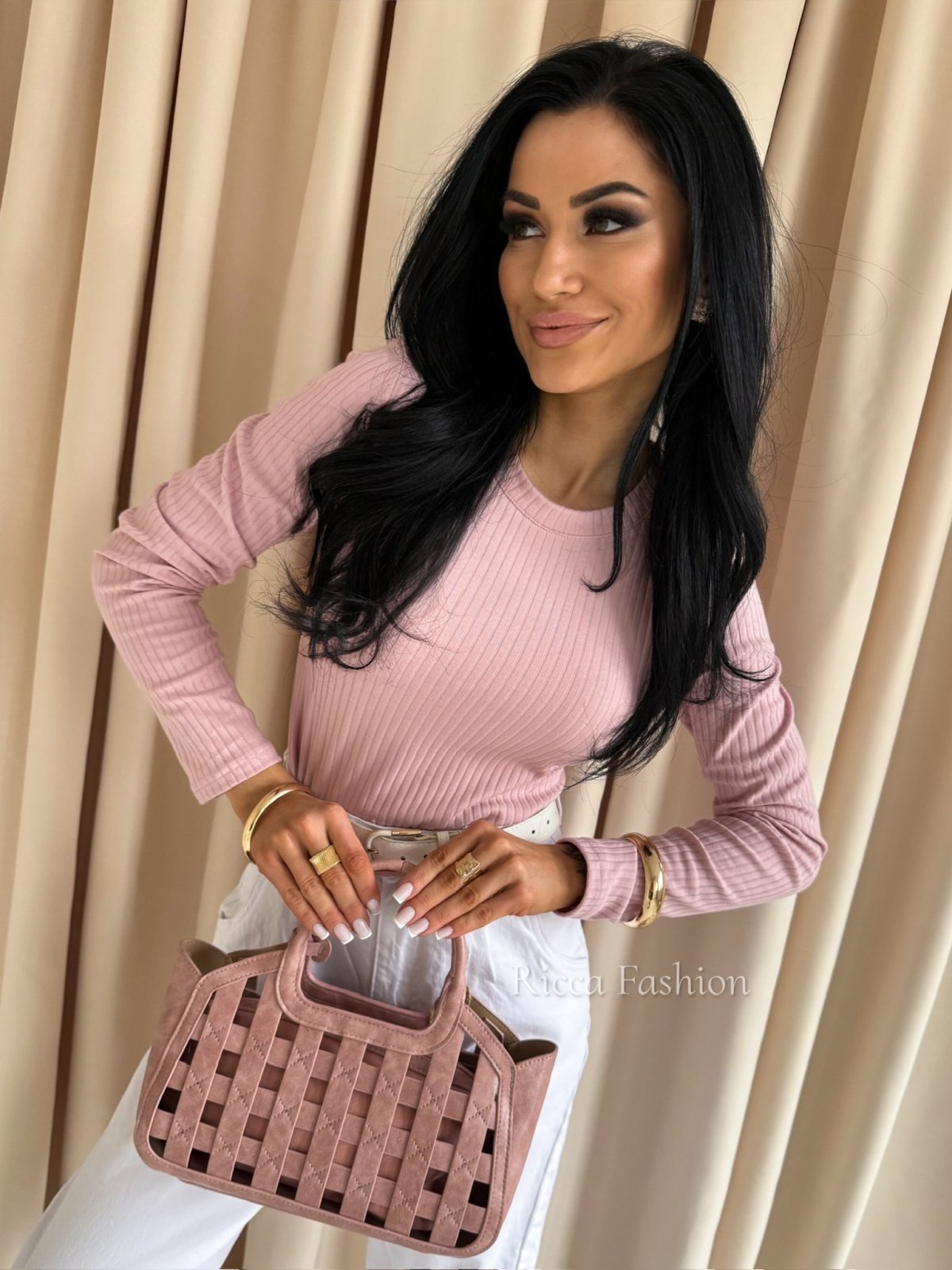 Bluzka bawełniana IMAGINE, powder