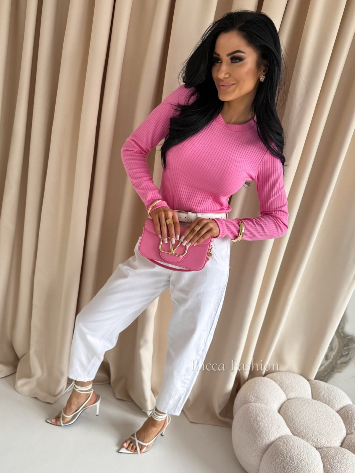 Bluzka bawełniana IMAGINE, sweet pink