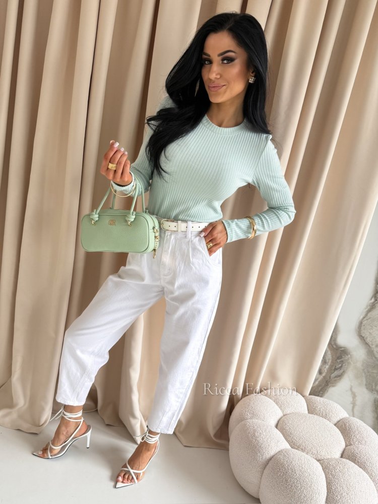 Bluzka bawełniana IMAGINE, matcha