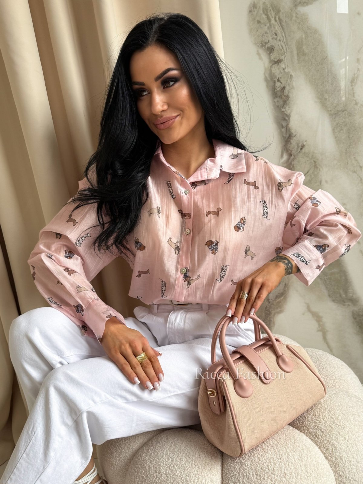 Koszula mgiełka DOGGY, powder