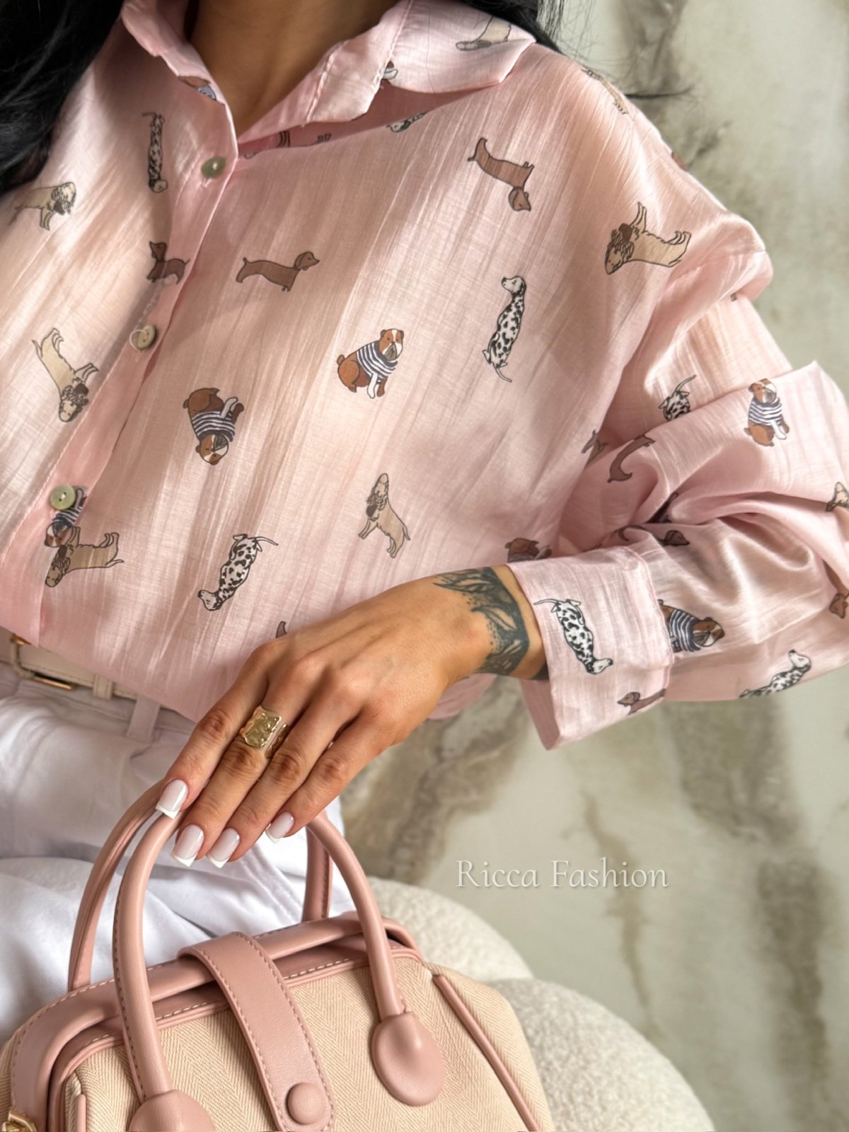 Koszula mgiełka DOGGY, powder