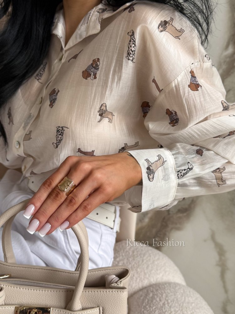 Koszula mgiełka DOGGY, nude