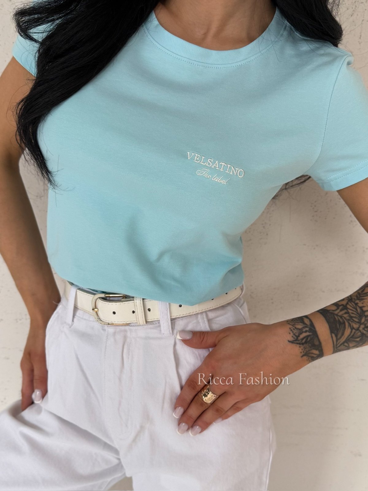 T-shirt bawełniany BASICO, blue