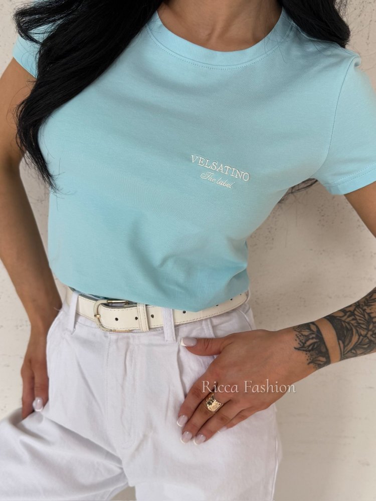 T-shirt bawełniany BASICO, blue